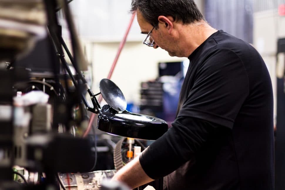 Technician Testing Allen-Bradley AC Servo Motor